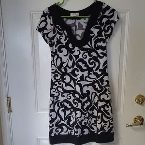 Sweet Storm Monochrome Swirl Mini Dress